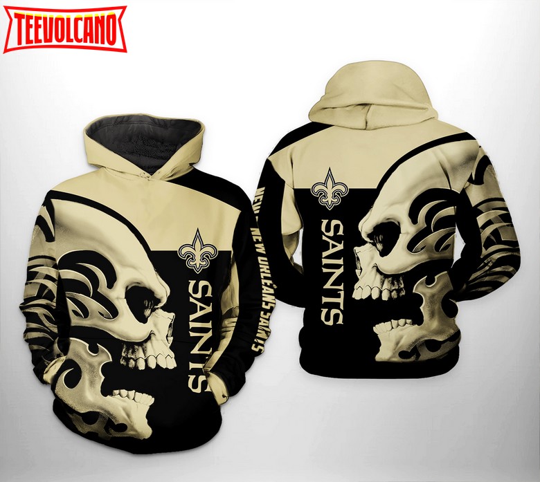 New Orleans Saints NFL Skull 3D Printed Hoodie