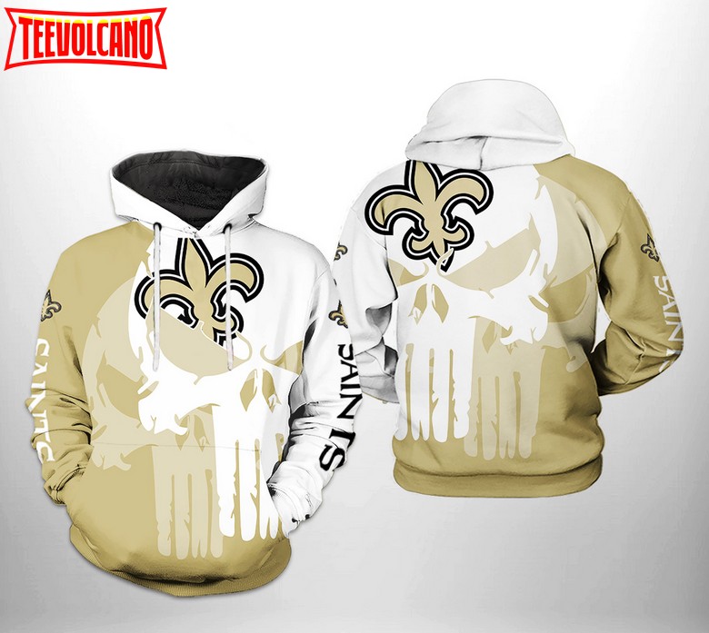 New Orleans Saints NFL Team Skull 3D Printed Hoodie