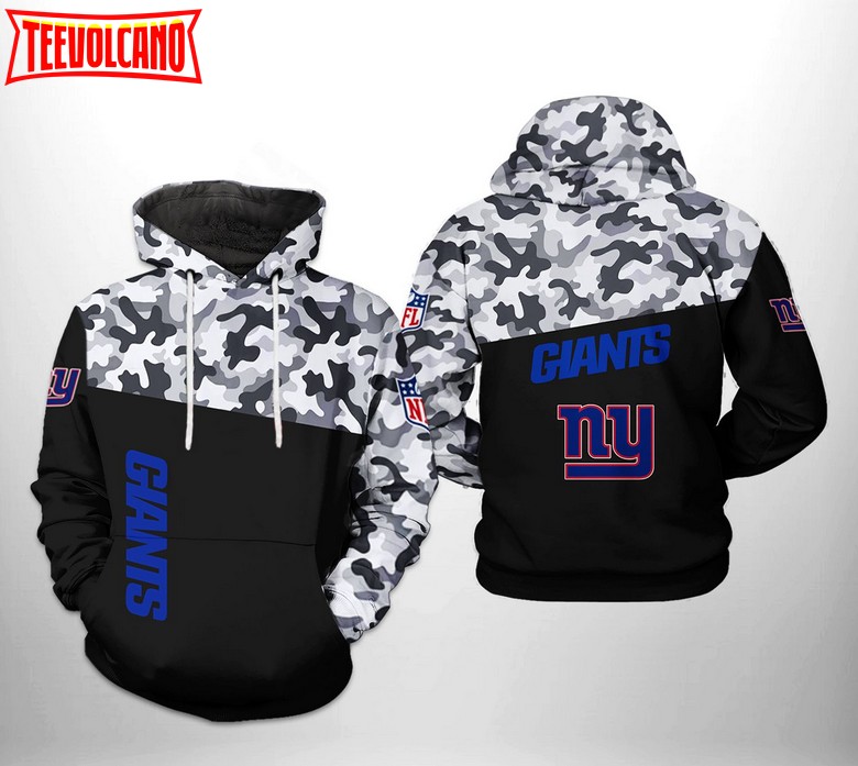 New York Giants NFL Camo Veteran Team 3D Printed Hoodie