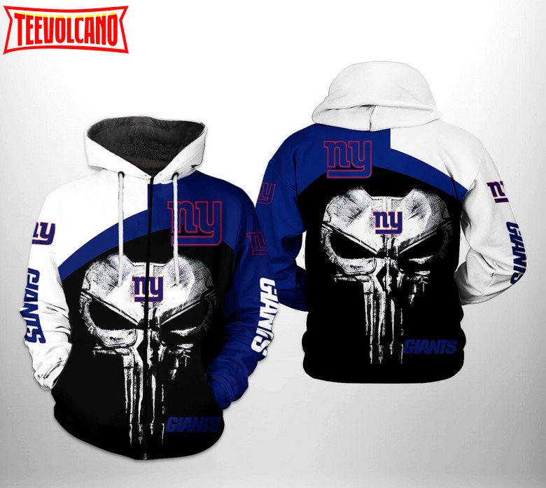 New York Giants NFL Skull Punisher Team 3D Printed Hoodie