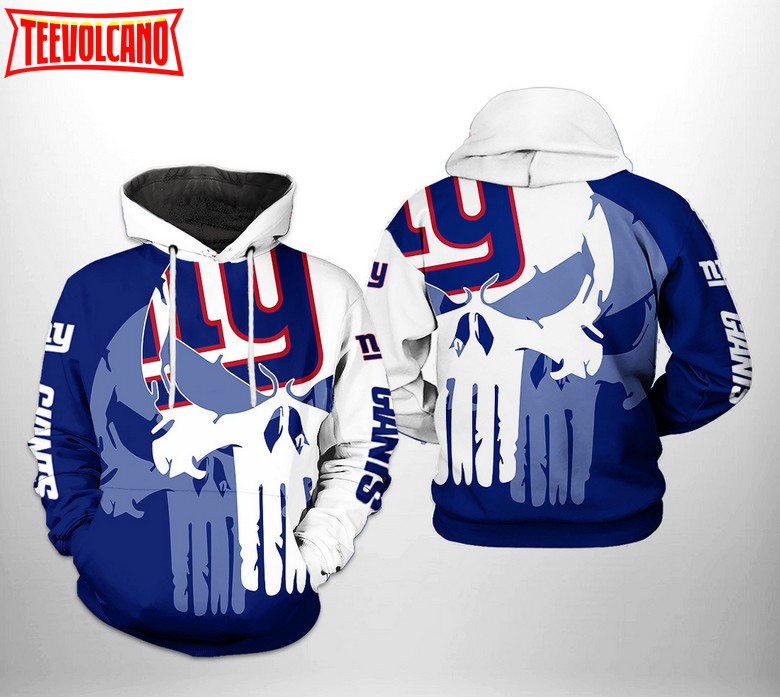 New York Giants NFL Team Skull 3D Printed Hoodie