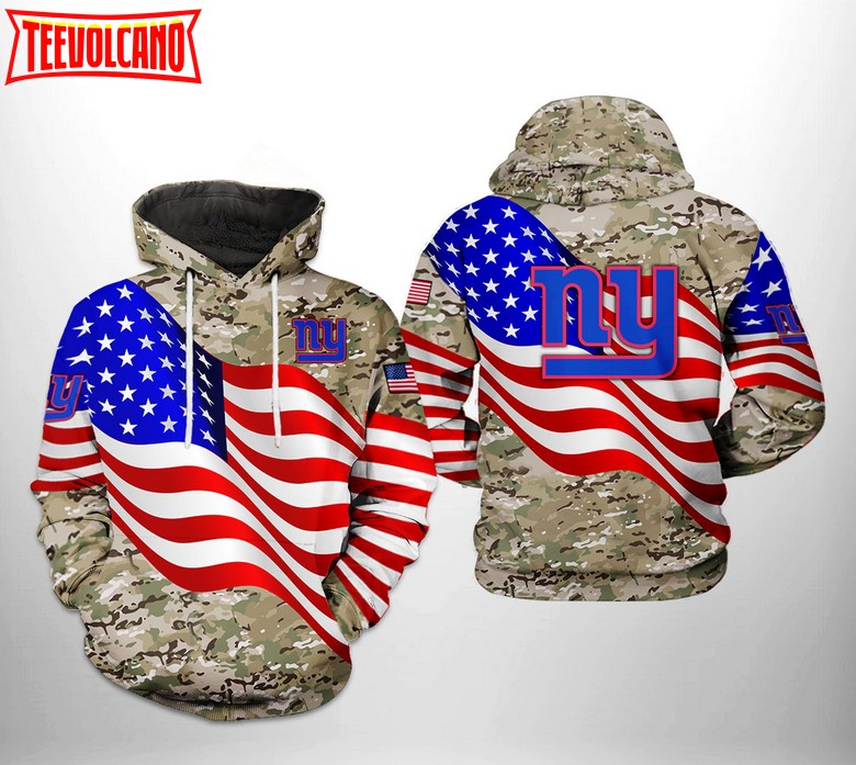 New York Giants NFL US Flag Camo Veteran Team 3D Printed Hoodie