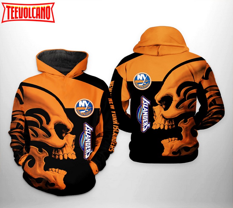 New York Islanders NHL Skull 3D Printed Hoodie