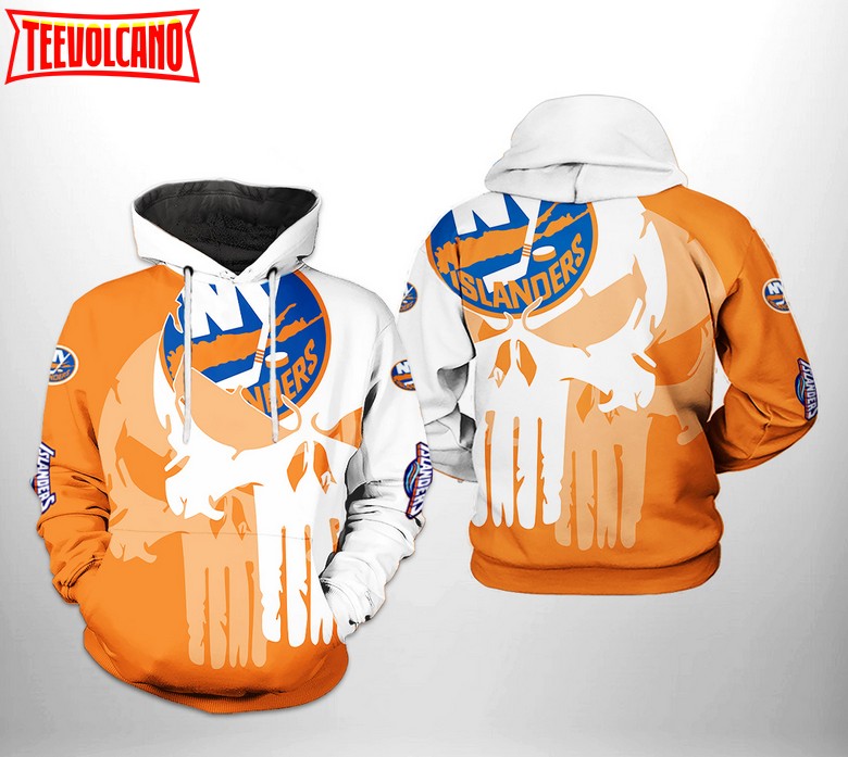 New York Islanders NHL Team Skull 3D Printed Hoodie