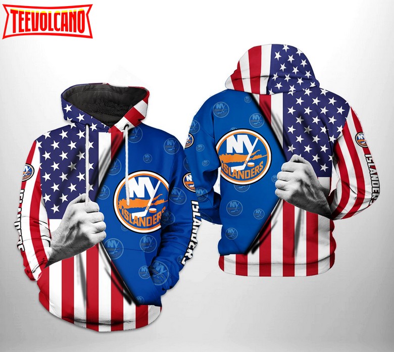 New York Islanders NHL US FLag 3D Printed Hoodie