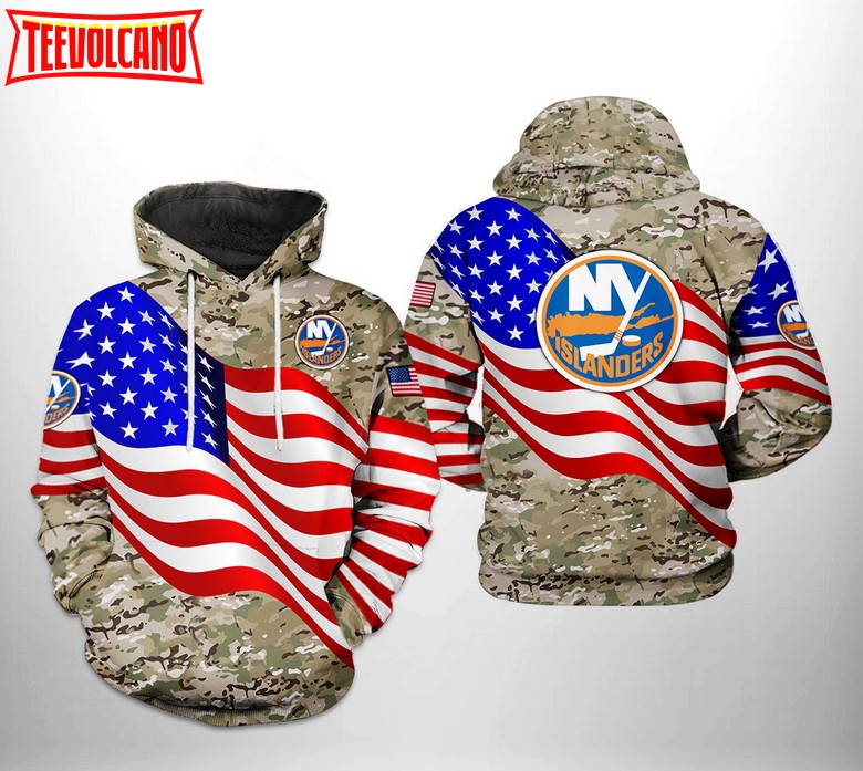 New York Islanders NHL US FLag Camo Veteran 3D Hoodie