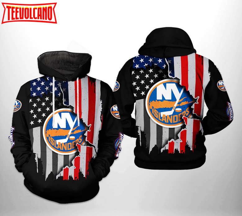 New York Islanders NHL US FLag Team 3D Printed Hoodie