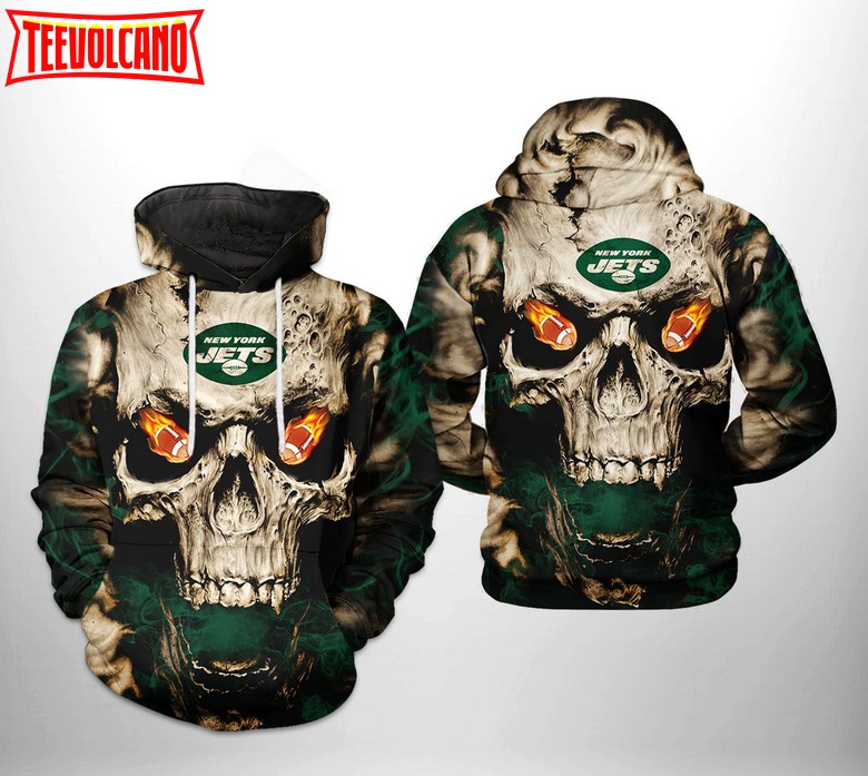 New York Jets NFL Skull Team 3D Printed Hoodie