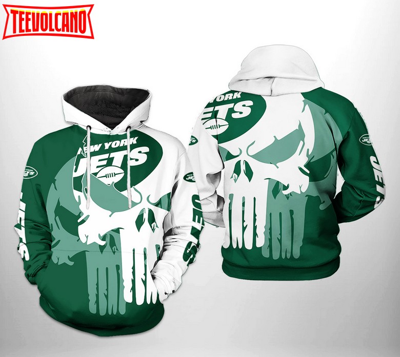 New York Jets NFL Team Skull 3D Printed Hoodie
