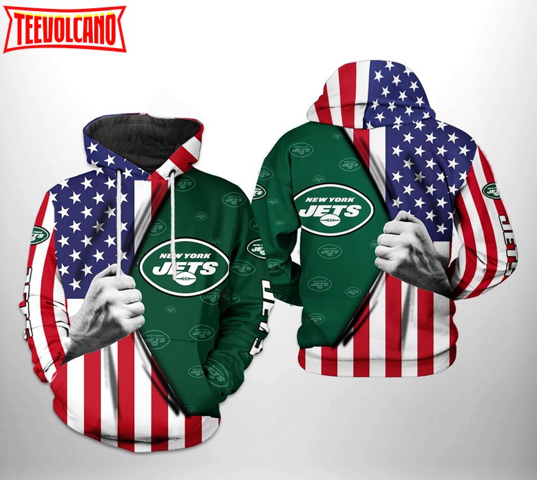 New York Jets NFL US Flag Team 3D Printed Hoodie