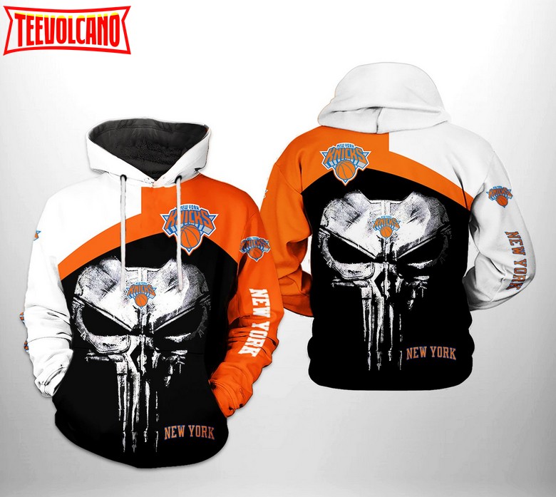 New York Knicks NBA Skull Punisher Team 3D Printed Hoodie