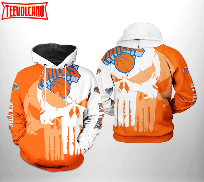 New York Knicks NBA Team Skull 3D Printed Hoodie