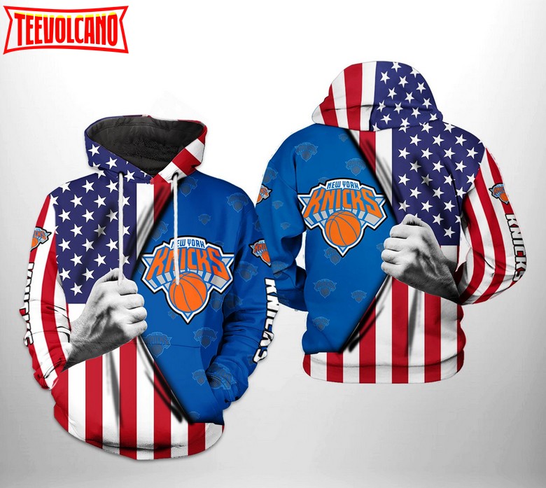 New York Knicks NBA US Flag Team 3D Printed Hoodie