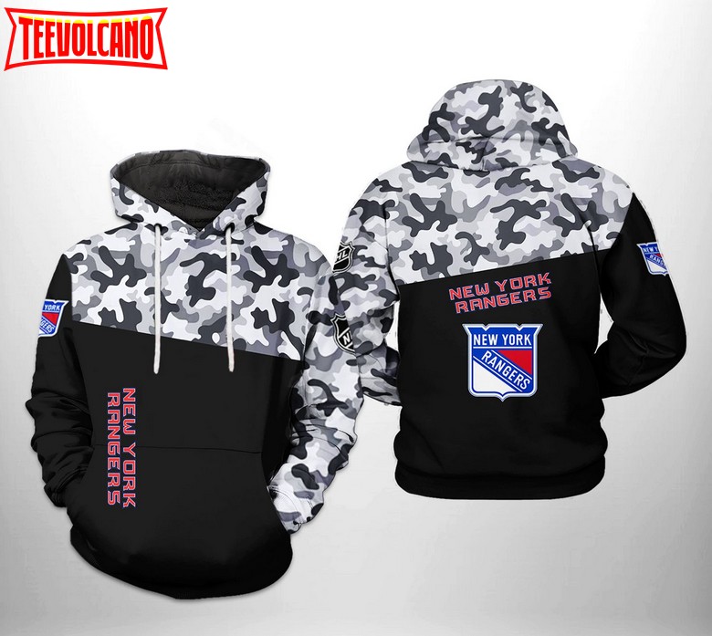 New York Rangers NHL Camo Veteran 3D Printed Hoodie