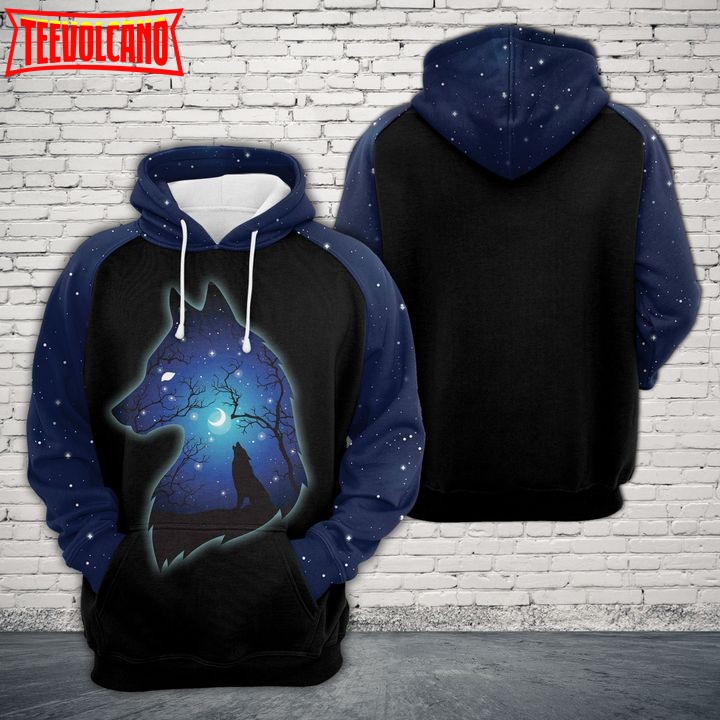 Night Wolf 3D Printed Hoodie