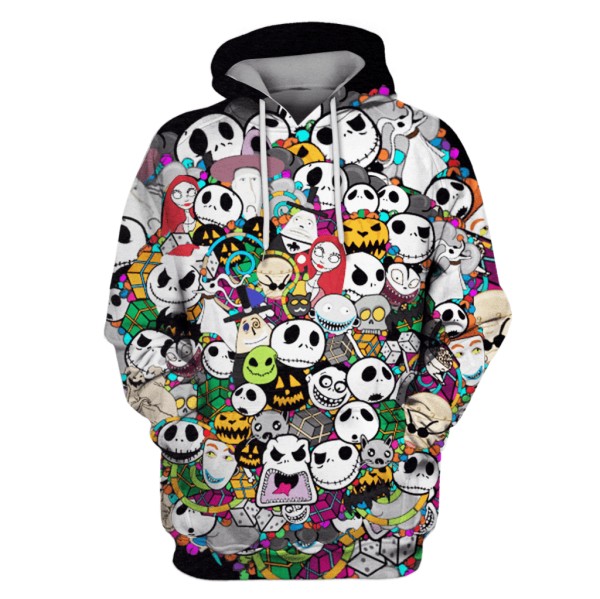 Nightmare Before Christmas Cute Jack Skellington Pattern 3D Hoodie