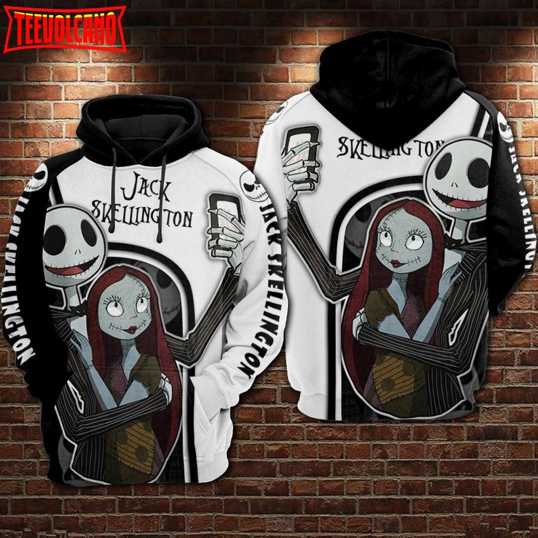 Nightmare Before Christmas Jack Sally Selfie 3D Printed Hoodie