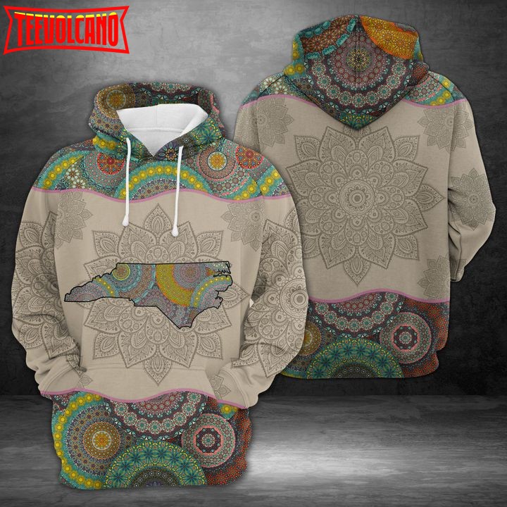 North Carolina Mandala 3D Printed Hoodie