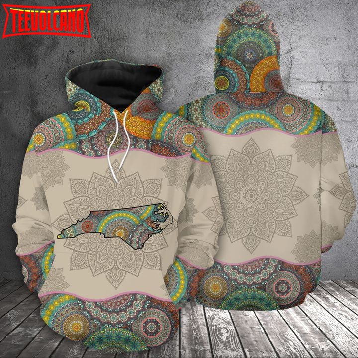 North Carolina State Mandala 3D Printed Hoodie