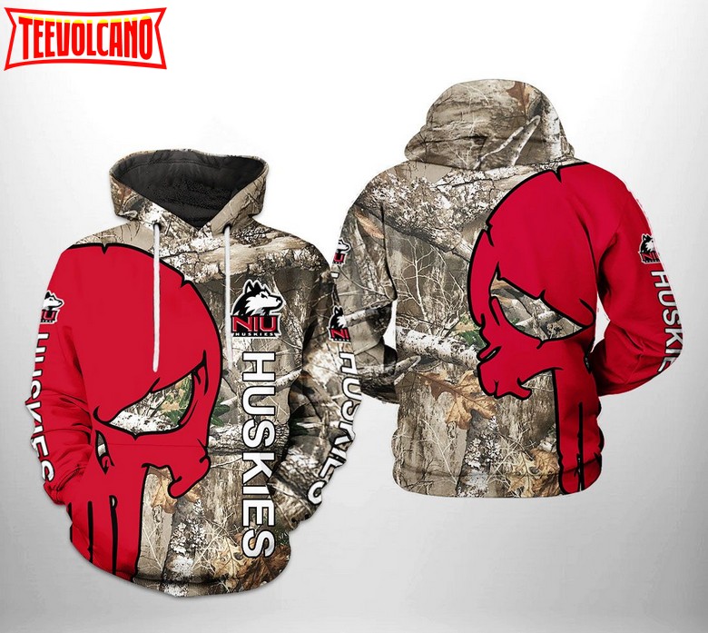 Northern Illinois Huskies NCAA Camo Veteran Hunting 3D Printed Hoodie