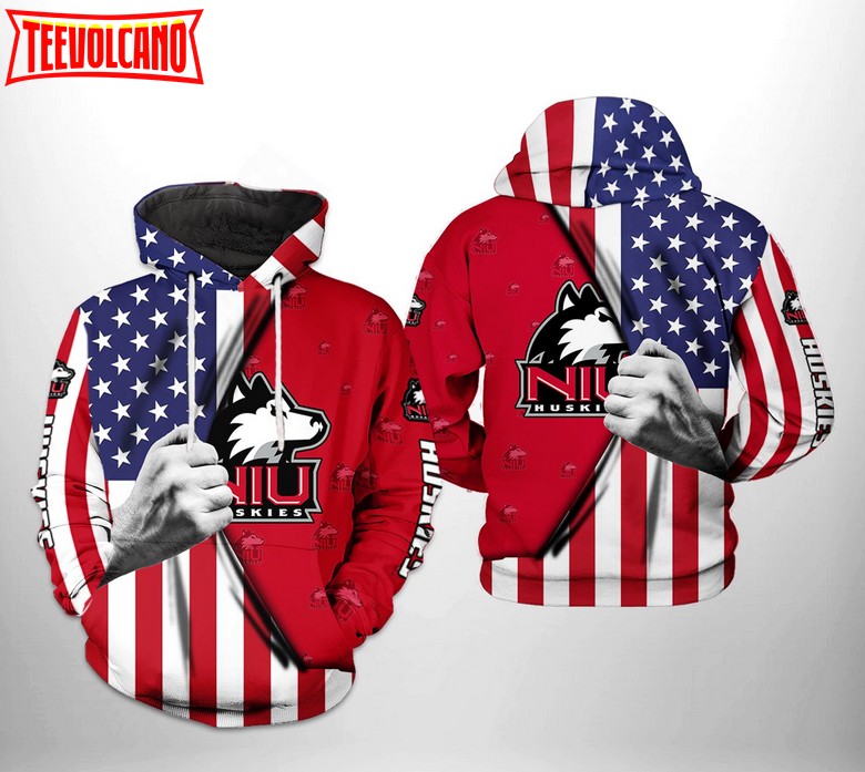 Northern Illinois Huskies NCAA US Flag 3D Printed Hoodie