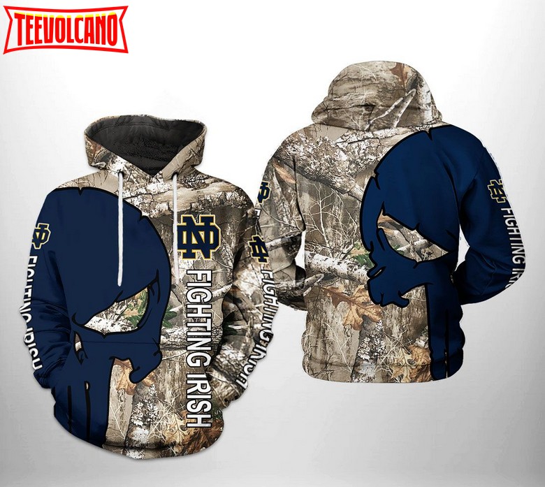 Notre Dame Fighting Irish NCAA Camo Veteran Hunting 3D Printed Hoodie