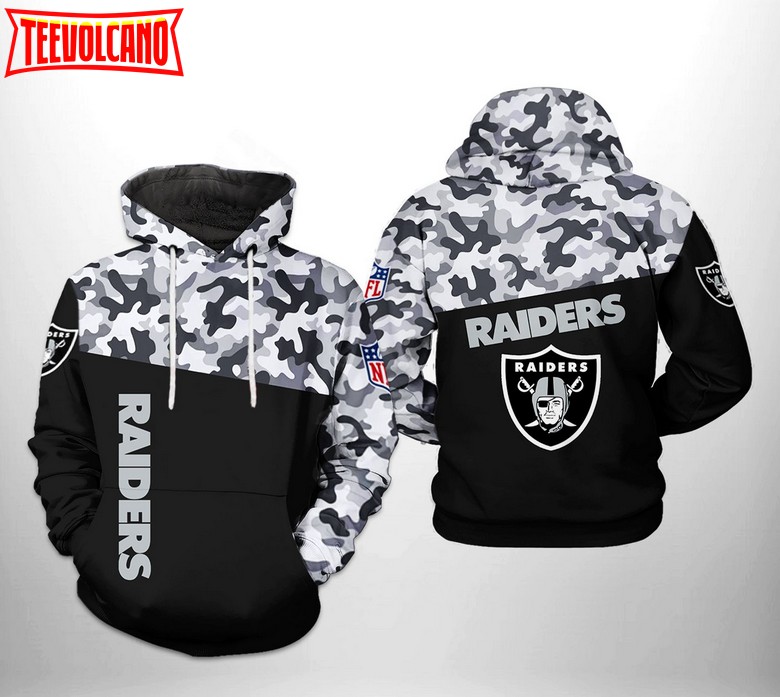 Oakland Raiders NFL Camo Veteran Team 3D Printed Hoodie