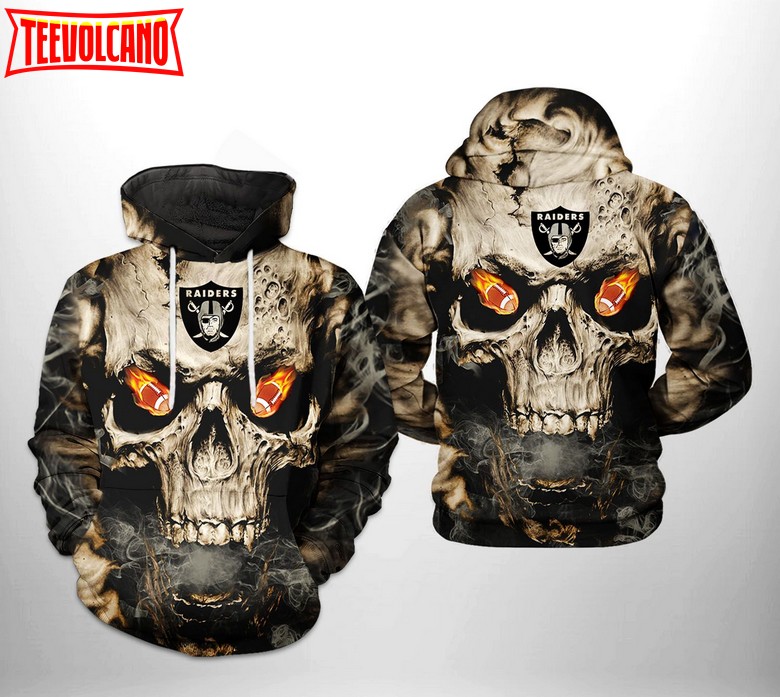 Oakland Raiders NFL Skull Team 3D Printed Hoodie