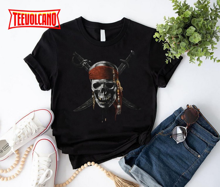 Pirates Of The Caribbean Chrome Skull T-Shirt, Pirates Of The Caribbean Shirt