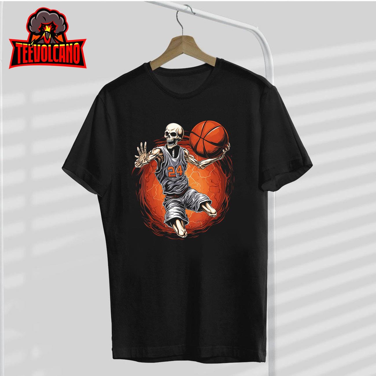 Spooky Basketball Player Skeleton Halloween Men, Women, Kids T-Shirt