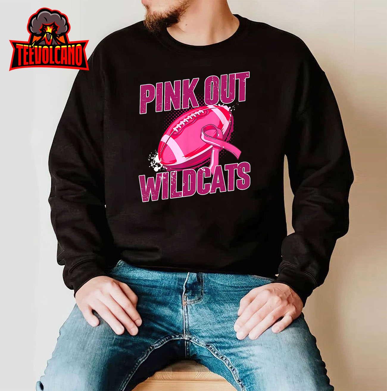 Wildcats Pink Out Football Tackle Breast Cancer T-Shirt