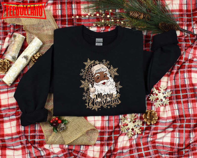 African American Santa Shirt, Christmas Black Santa Holiday Shirt