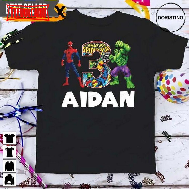 Avengers Spider-man And The Hulk Birthday Custom Unisex T-shirt