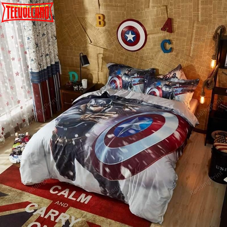 Bedding Set Captain America Marvel Comics Bed