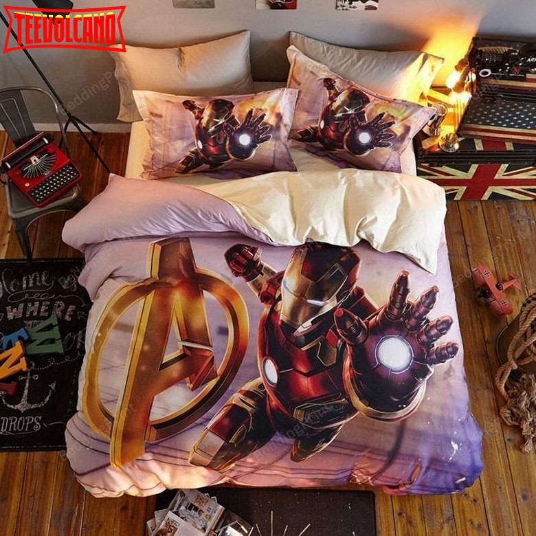 Bedding Set Iron Man For Teens (Duvet Cover &amp Pillow Cases)