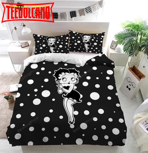 Betty Boop Black And White Dot Bedding Set