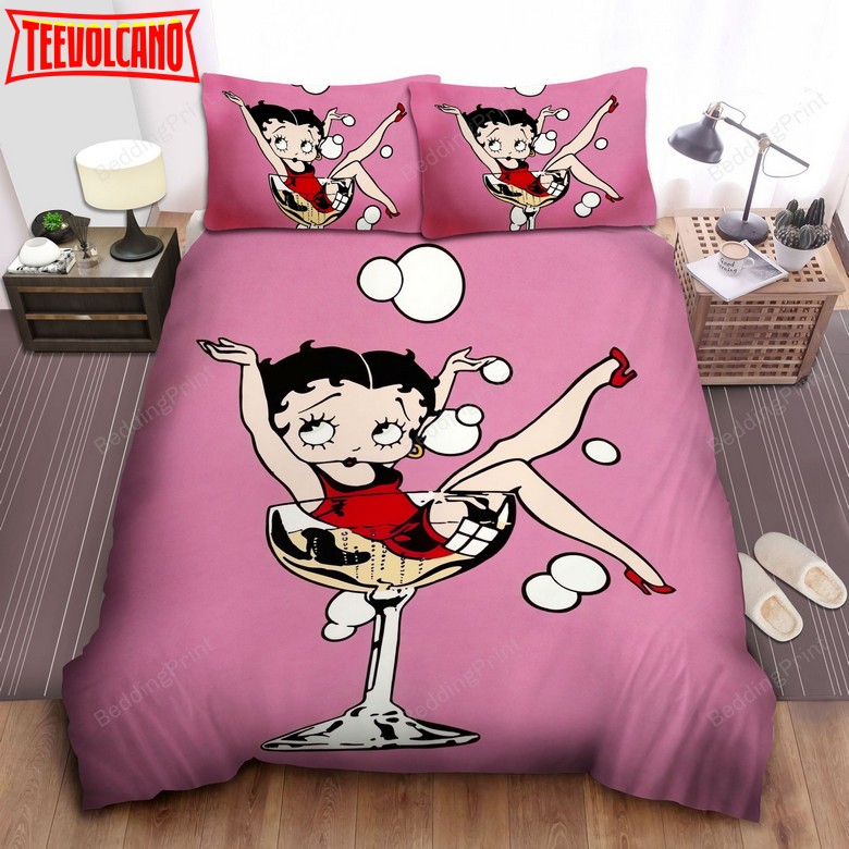 Betty Boop In Wine Glass Bed Sheets Duvet Cover Bedding Sets