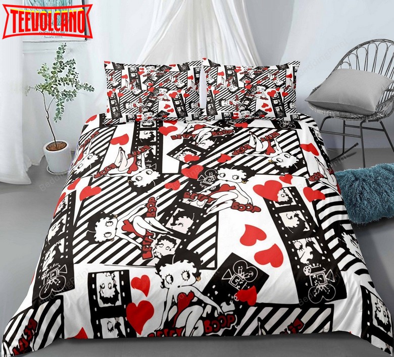 Betty Boop Pattern Bedding Set (Duvet Cover &amp Pillow Cases)