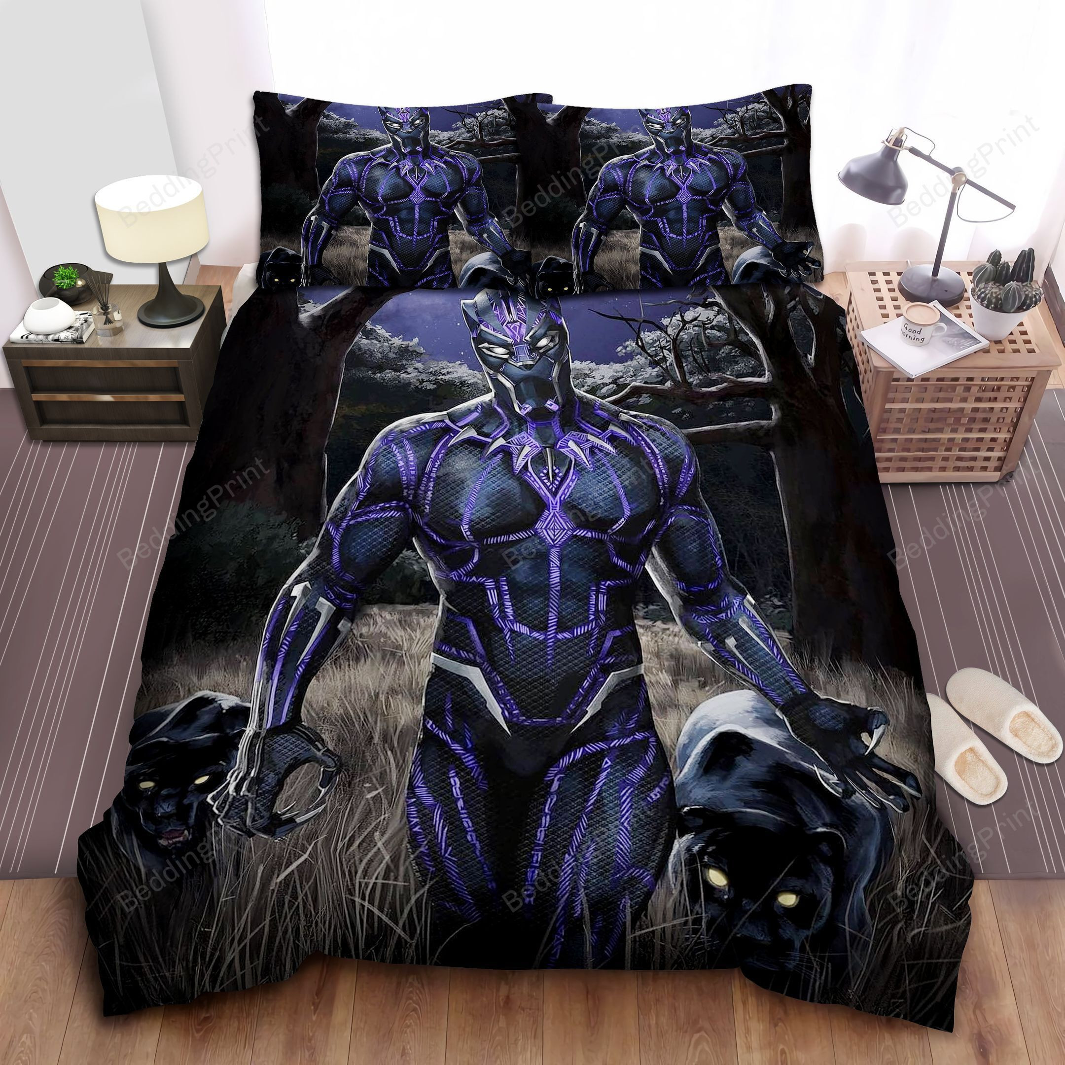 Black Panther &amp Panthers Bed Sheets Duvet Cover Bedding Sets