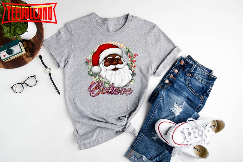 Black Santa Shirt, African Christmas Sweatshirt, Christmas Party Shirts