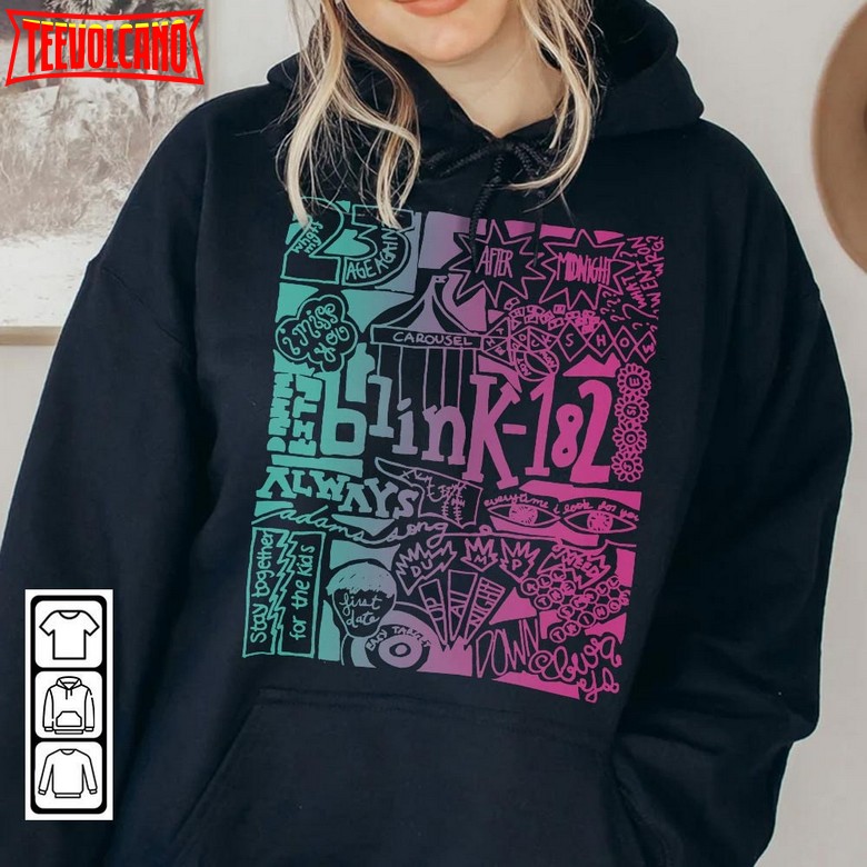 Blink 182 Doodle Art Music Shirt, Blink 182 v1 Tour Retro 90s Unisex T-Shirt