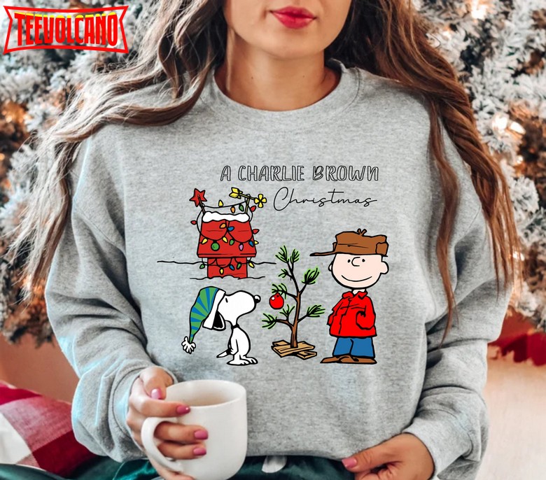 Charlie and the Snoopy Christmas Shirt, Vintage Christmas Cartoon Dog Shirt