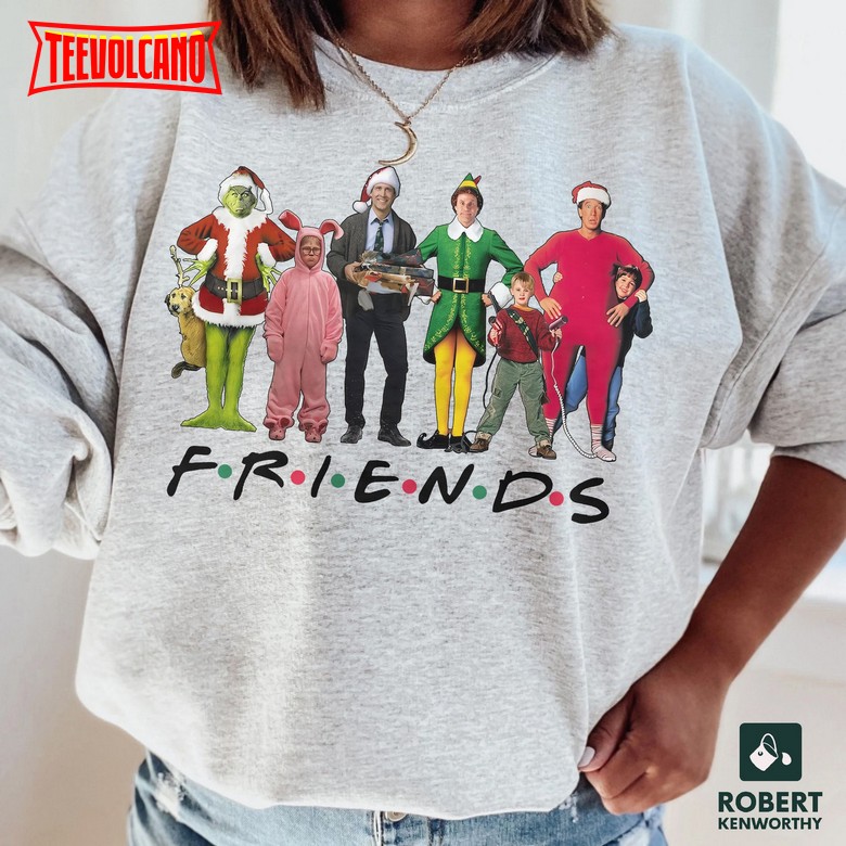 Christmas Friends Movie Sweatshirt, Christmas Movies Characters Sweatshirt