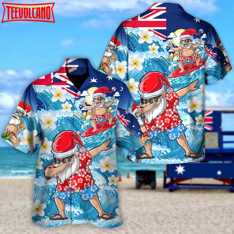 Christmas In July Dabbing Santa Hawaii Shirt, Summer Xmas Santa Aloha Shirt