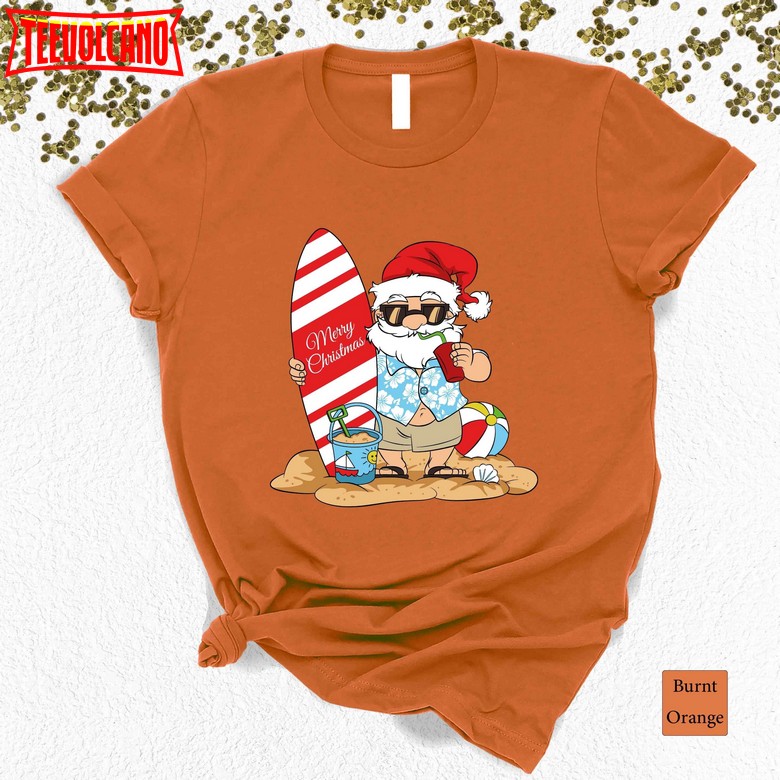 Christmas Santa Kalikimaka Surfboard Shirt, Hawaiian Christmas Shirt