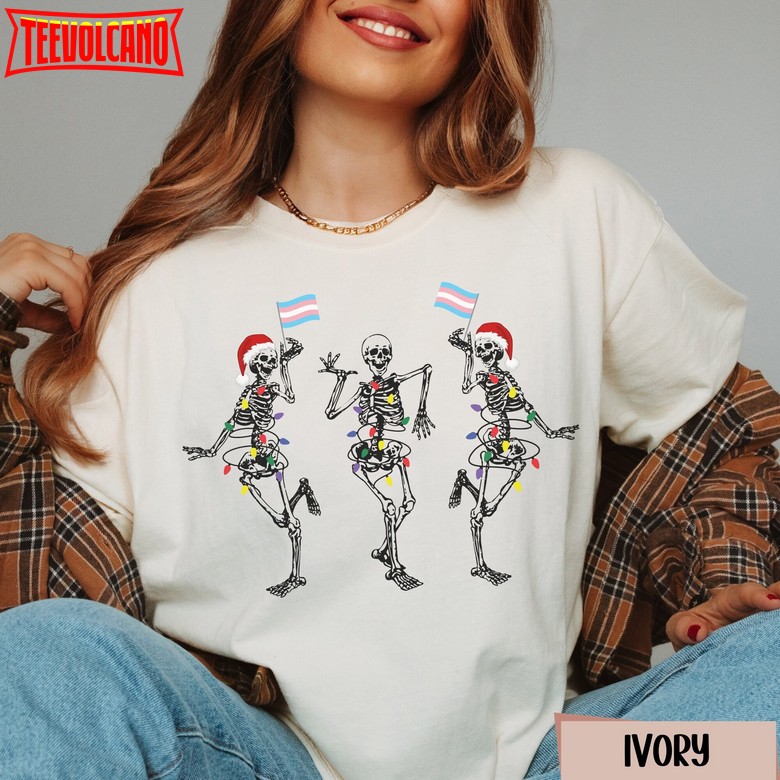 Christmas Transgender Pride Skeletons shirt comfort colors