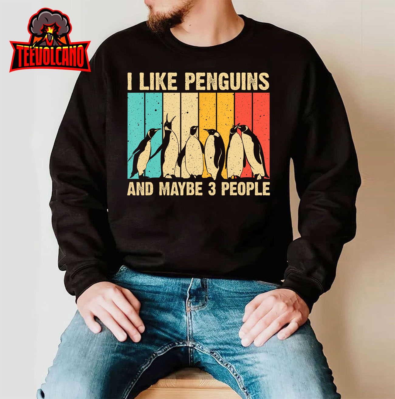 Cute Penguin Design For Men Women Kids Retro Penguin Lover T-Shirt