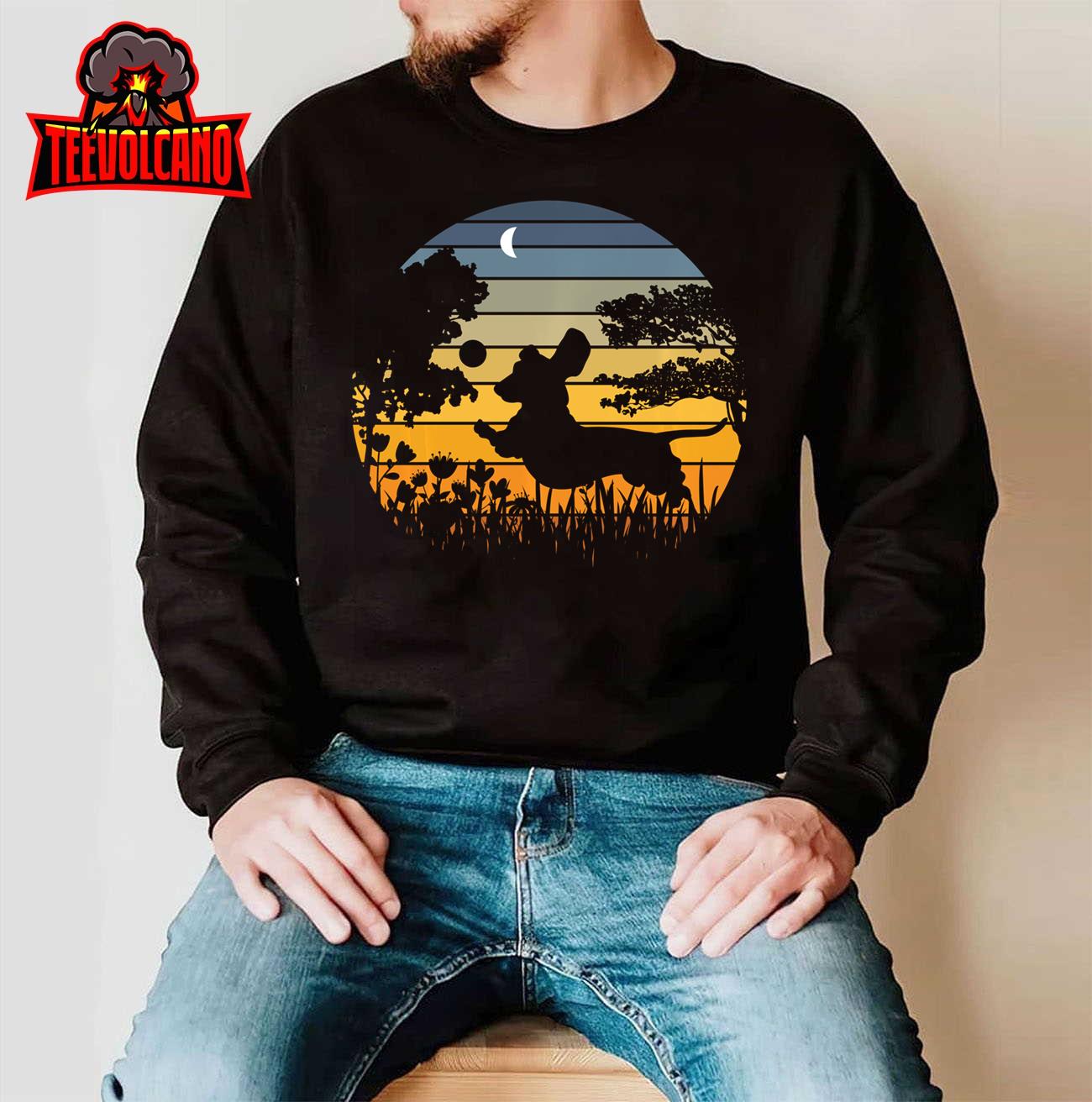 Dachshund Wiener Dog Sunset Garden Nature Lover Pullover Hoodie