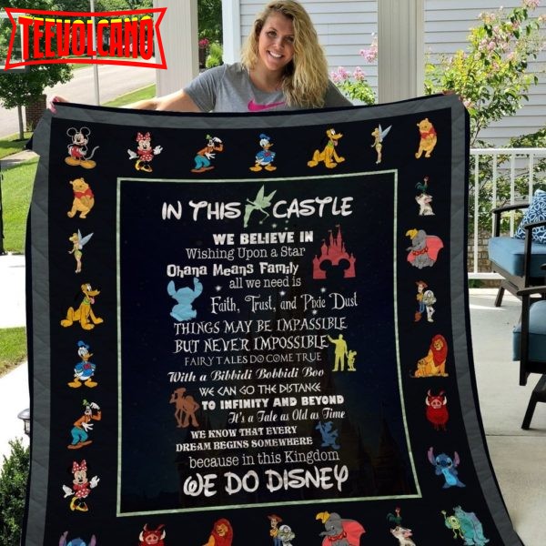 Disney In The Castle 3D Customized Quilt Blanket