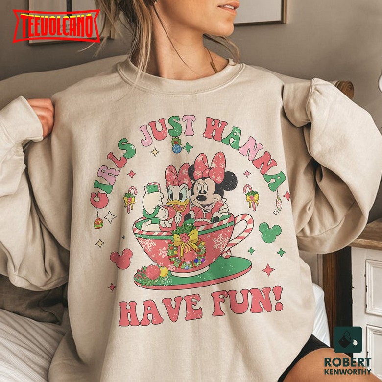 Disney Minnie Daisy Christmas Sweatshirt, Girls Just Wanna Have Fun Besties Shirt